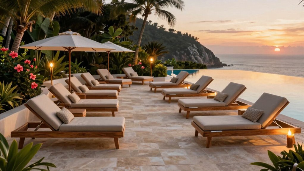 luxury outdoor chaise lounges