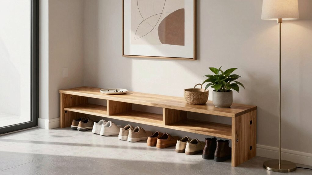 space saving shoe bench combos