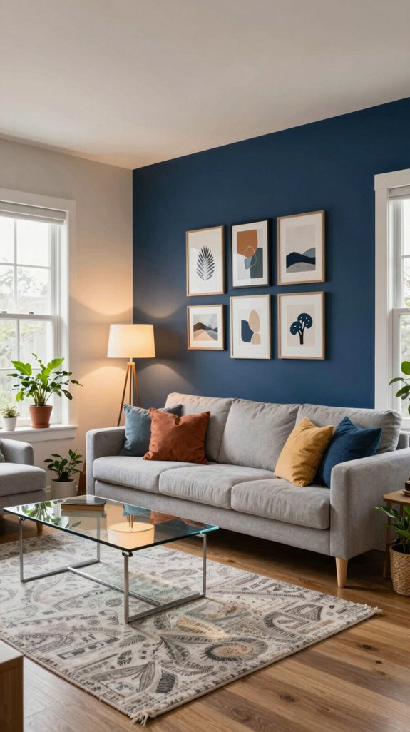 accent walls define spaces