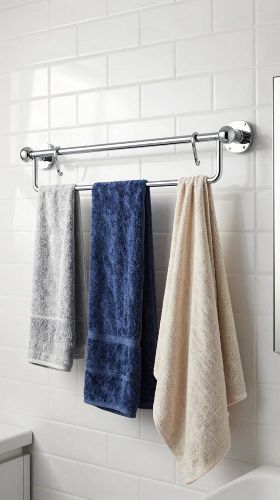 17 Bathroom Towel Hanging Ideas for Small and Large Spaces 4 adjustable chrome towel hangers
