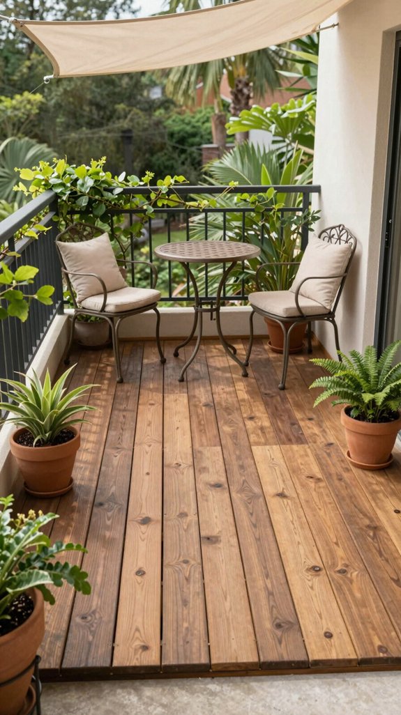 15 Tiny Balcony Ideas That Maximize Small Spaces 2 affordable interlocking deck tiles