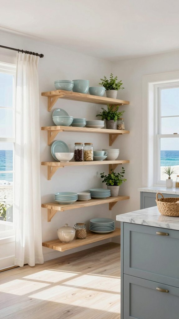 airy coastal kitchen decor