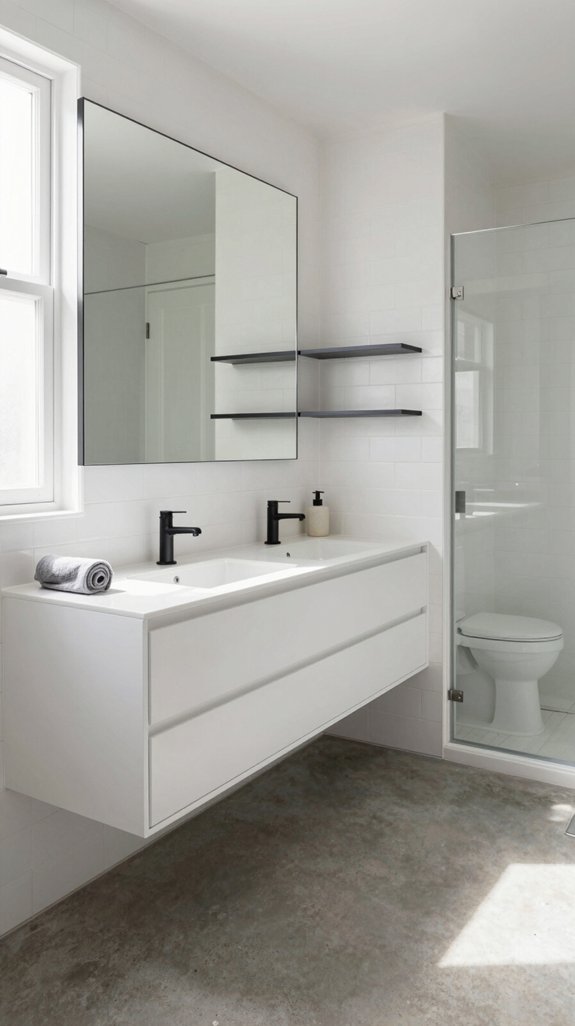 19 Bathroom Layout Ideas That Improve Flow and Function 11 angled vanities enhance space