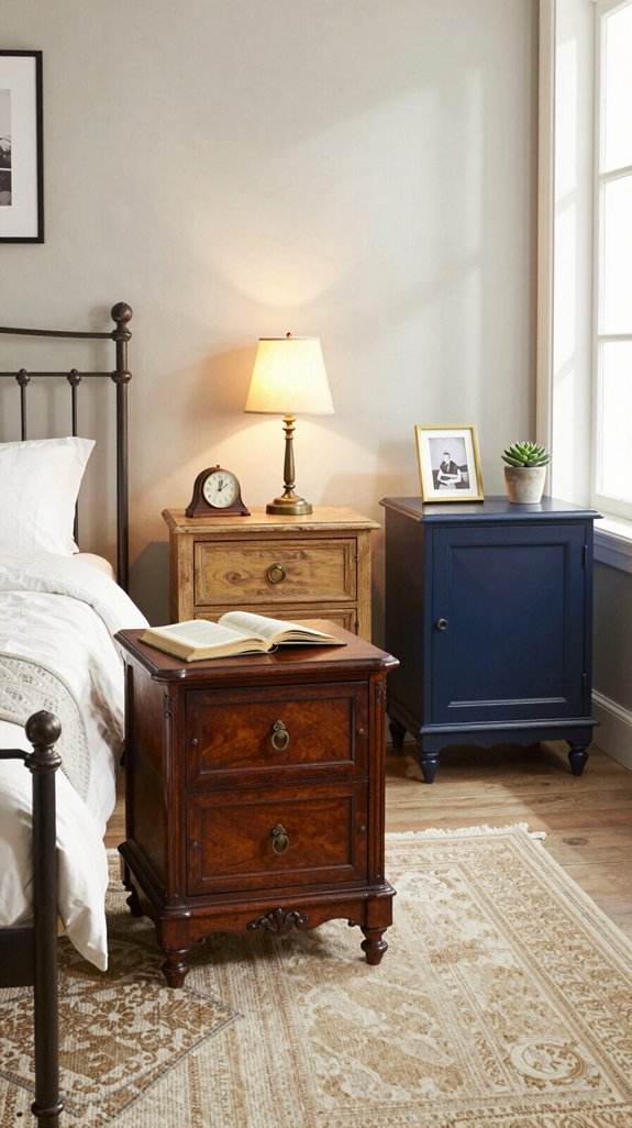 13 Side Table Ideas for the Bedroom That Add Function 9 antique nightstands with character