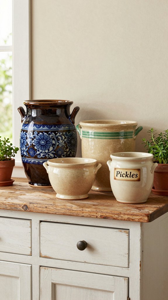 antique stoneware crock decor
