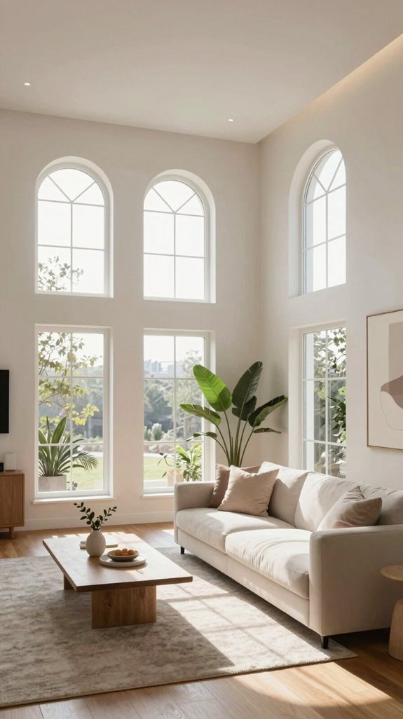 arched windows enhance natural light