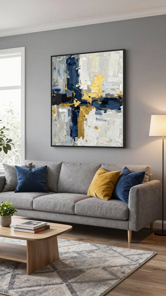 15 Gray Living Room Design Ideas for a Timeless Interior 15 art enhances gray walls