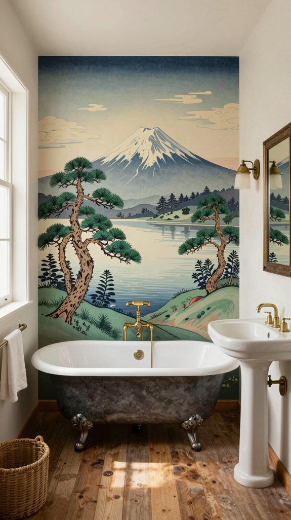 artisanal woodblock print wallpaper