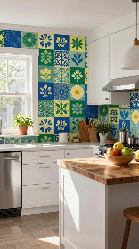 artistic block print wallpapers