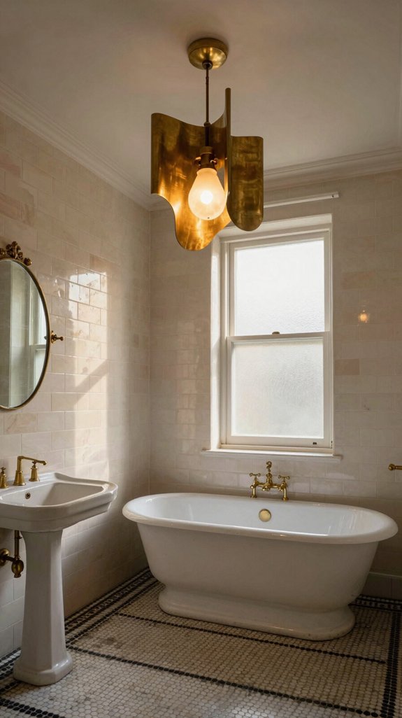 20 Vintage Bathroom Ideas With Timeless Appeal 16 artistic oversized light fixtures