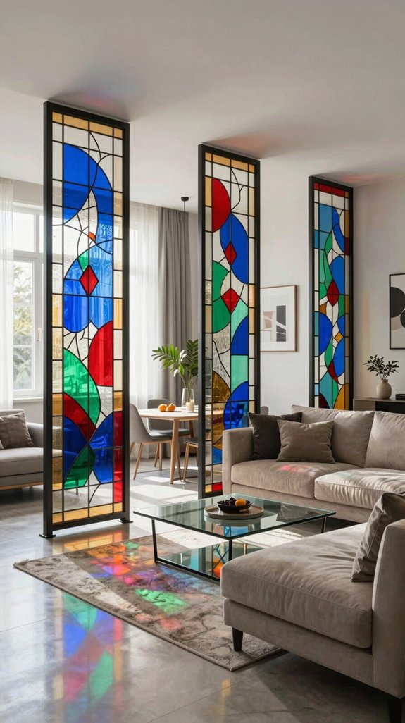 15 Living Room Partition Design Ideas for Modern Homes 12 artistic stained glass partitions