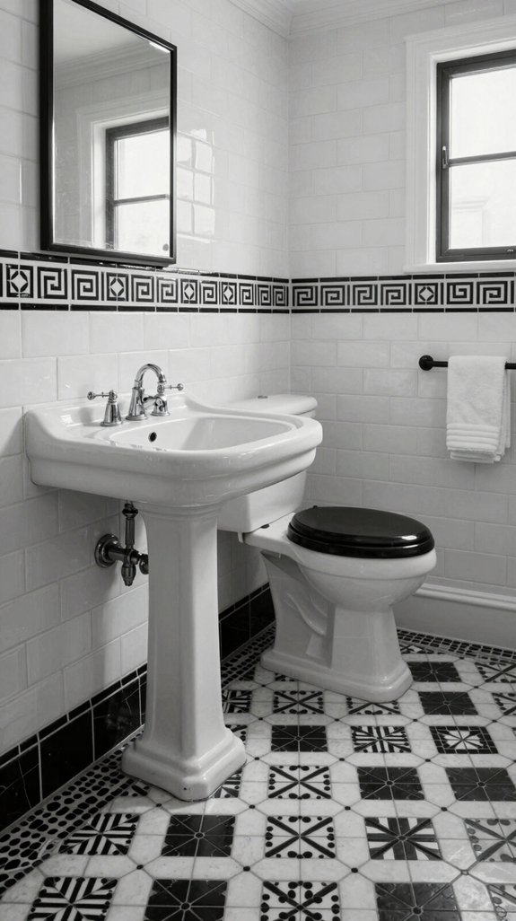 22 Black and White Bathroom Ideas for Timeless Contrast 16 authentic 1910s tile reproductions