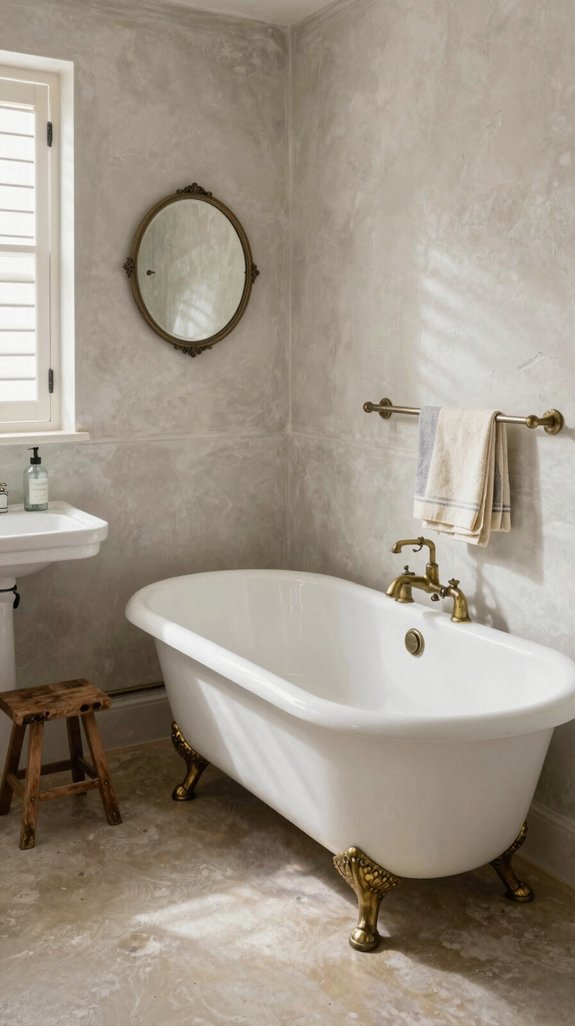 20 Vintage Bathroom Ideas With Timeless Appeal 14 authentic vintage microcement finishes