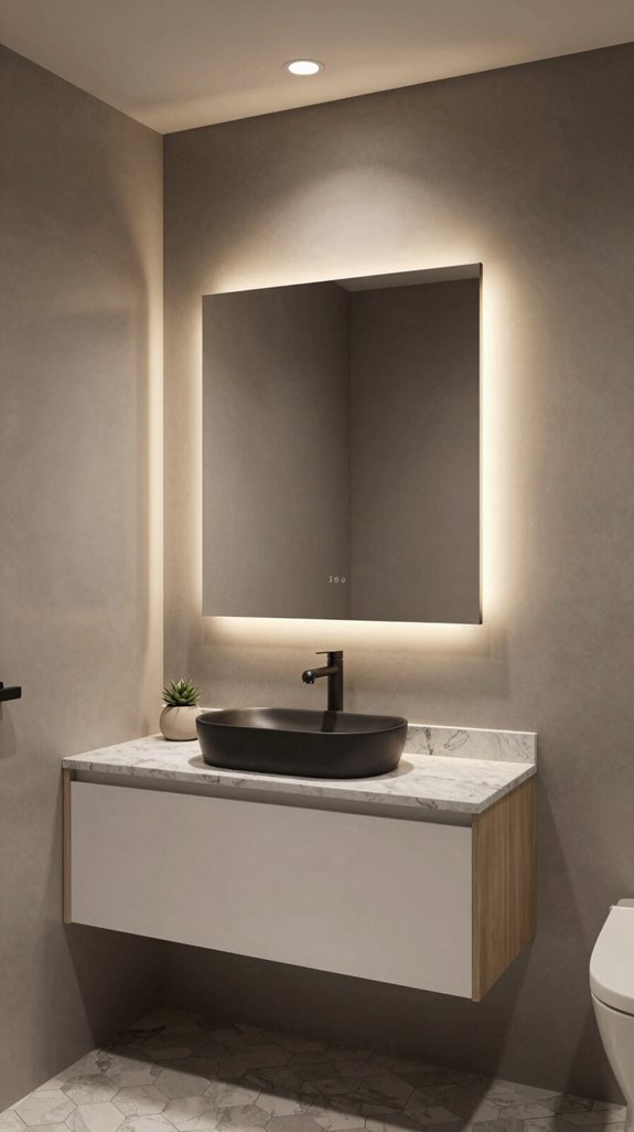 19 Powder Bathroom Ideas That Make a Statement 4 backlit mirrors enhance bathroom functionality