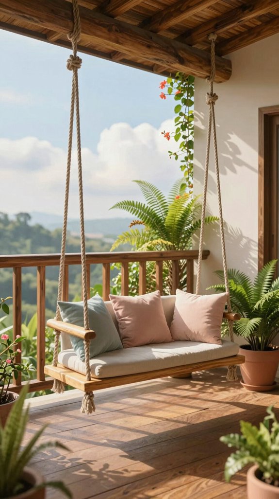 balcony swing serenity retreat