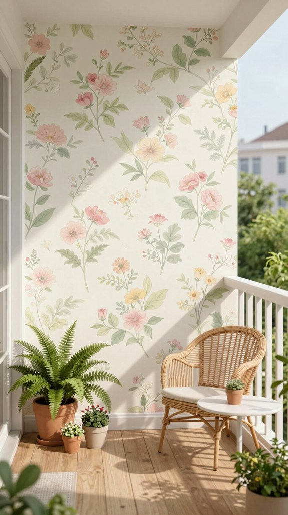 20 Balcony Wall Design Ideas for a Stunning Backdrop 17 balcony wallpaper installation guide