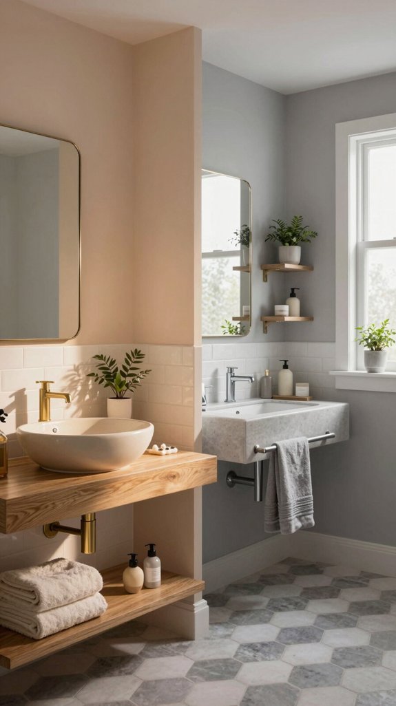 18 Warm Neutral Bathroom Ideas for a Cozy Retreat 3 beige warmth vs gray structure