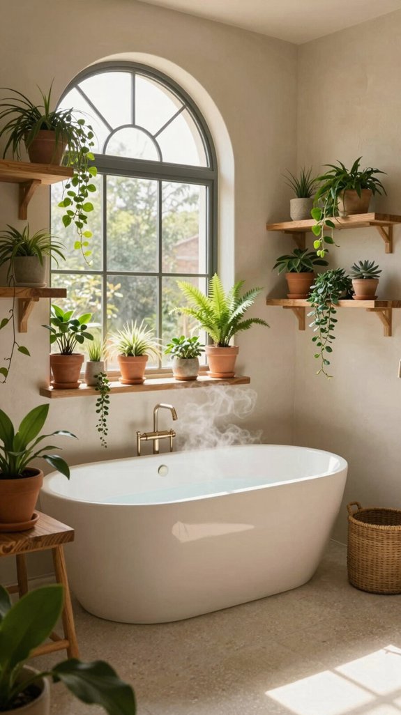 biophilic bathroom plant design