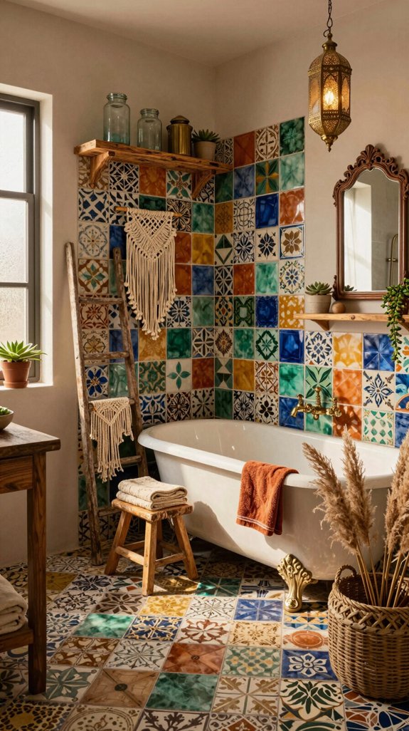 bohemian eclectic bathroom design