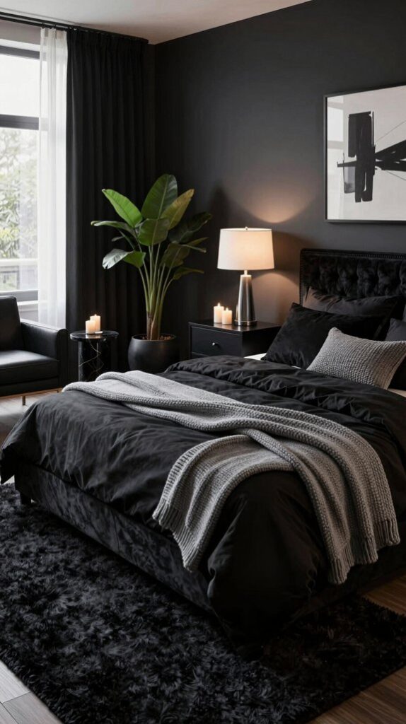 bold black bedroom designs