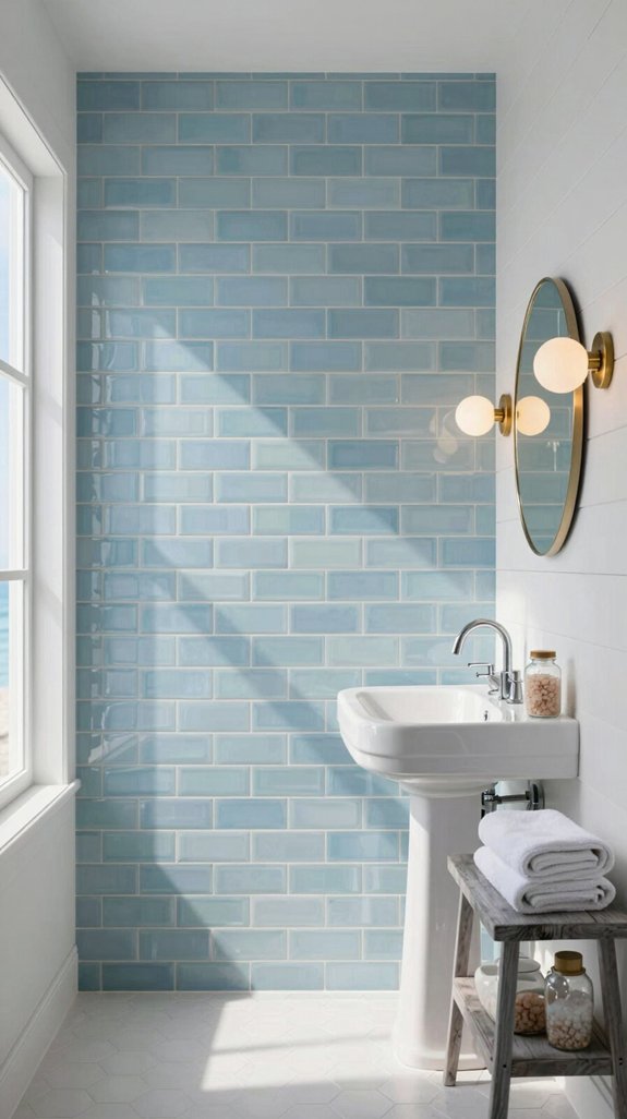 bold blue subway wall accents