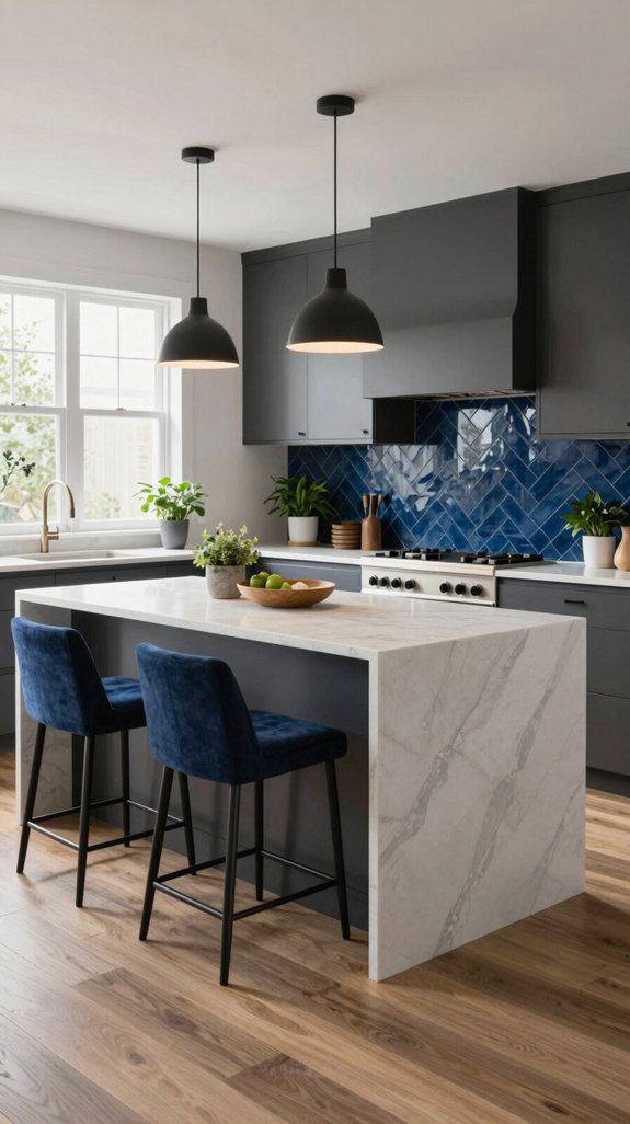 22 Kitchen Color Ideas That Feel Fresh and Modern 16 bold charcoal and midnight blue