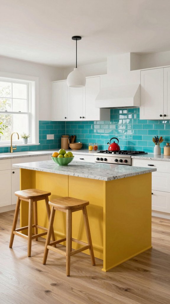 bold color kitchen accents