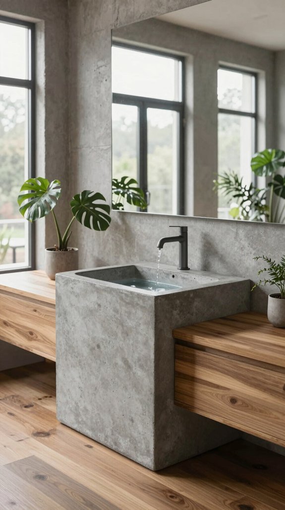 11 Living Room Washbasin Design Ideas for Modern Homes 3 bold concrete basin charm