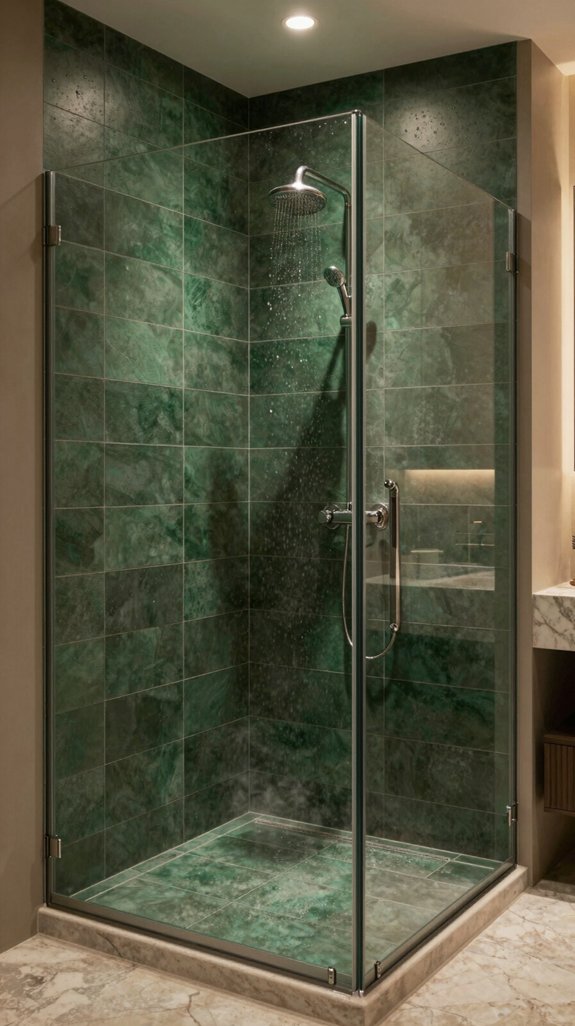 18 Dark Green Bathroom Ideas for a Bold, Moody Look 12 bold dark green tiles