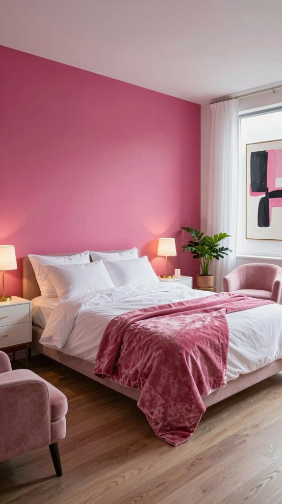 bold dark pink accents