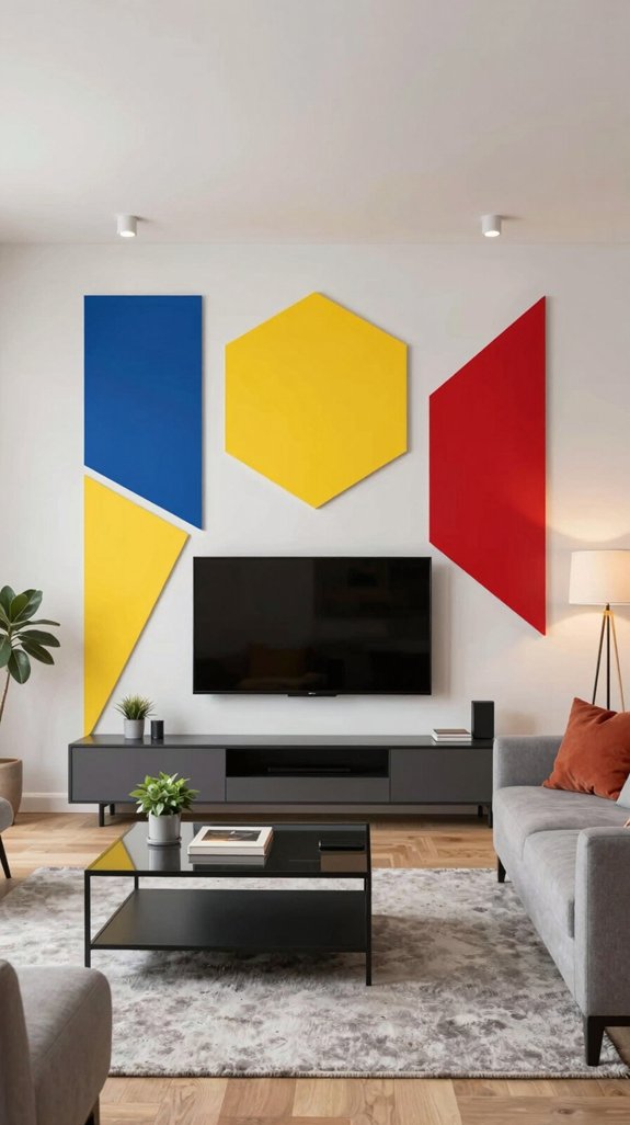 16 LED TV Panel Design Ideas for Living Rooms 5 bold geometric design statements