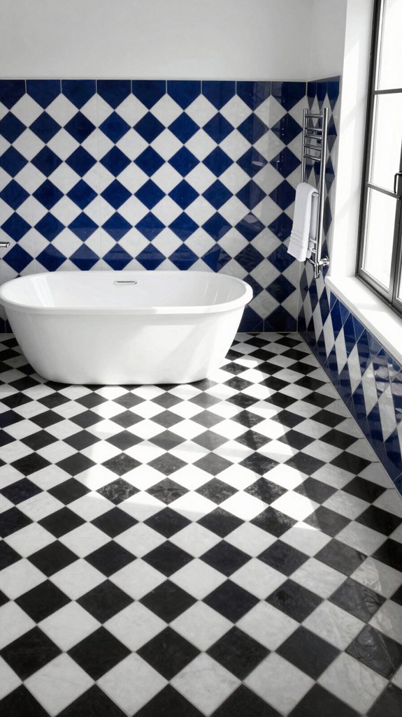 24 Bathroom Tiles Ideas for Stunning Floors and Walls 10 bold geometric tile transformation