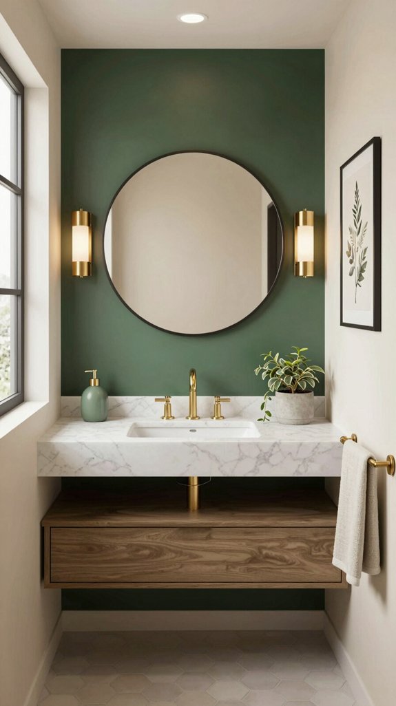 19 Powder Bathroom Ideas That Make a Statement 6 bold jewel tones elegance