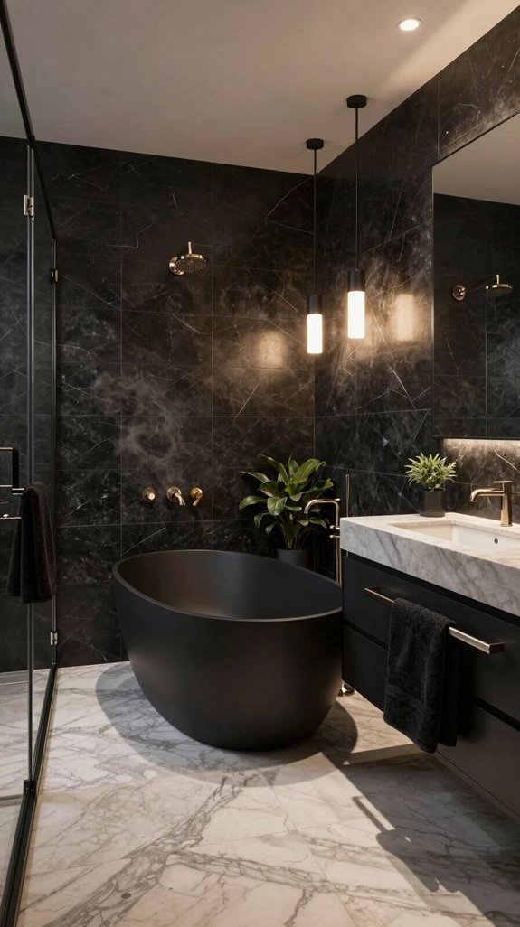 bold luxurious black bathrooms