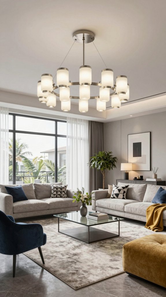 18 Contemporary Living Room Design Ideas for Modern Homes 7 bold oversized lighting design