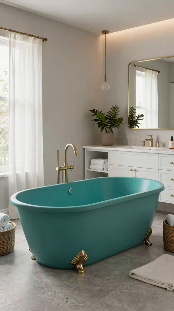 21 Fun Bathroom Ideas That Add Playful Personality 17 bold tubs neutral elegance
