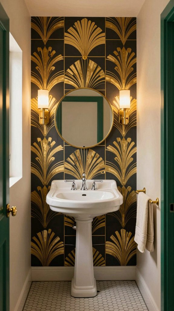19 Powder Bathroom Ideas That Make a Statement 18 bold wallpaper striking colors