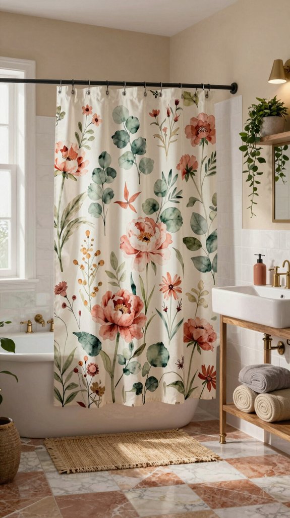 18 Shower Curtain Ideas Bathroom Designers Love 5 botanical floral curtain elegance