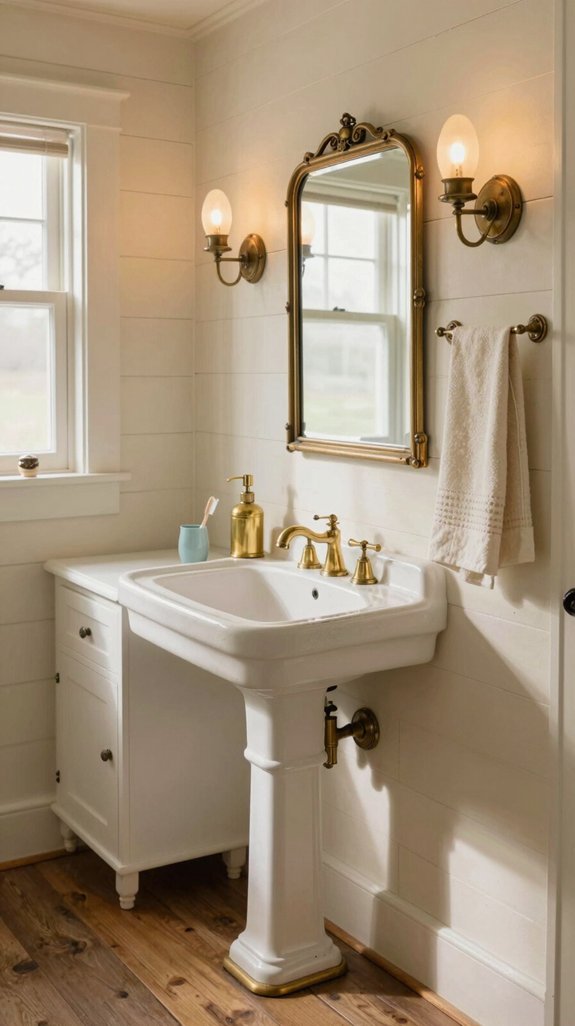 16 Cottage Bathroom Ideas Full of Charm and Warmth 14 brass and bronze elegance