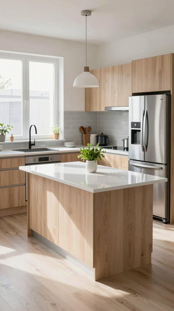 bright reflective white countertops