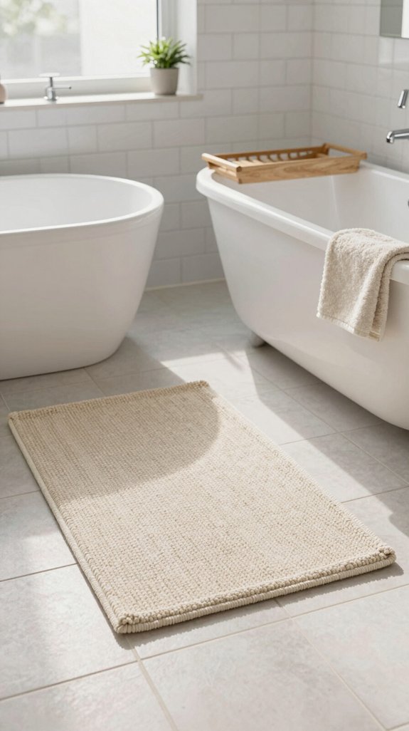 17 Bathroom Rug Ideas That Add Texture and Warmth 11 bright soft seasonal refresh