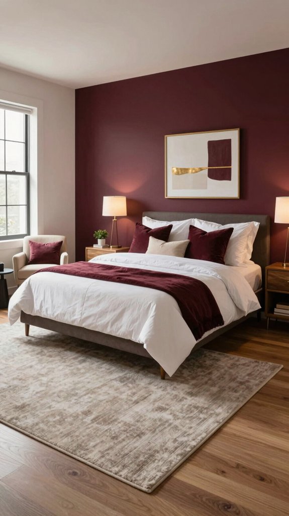 burgundy accents create elegance