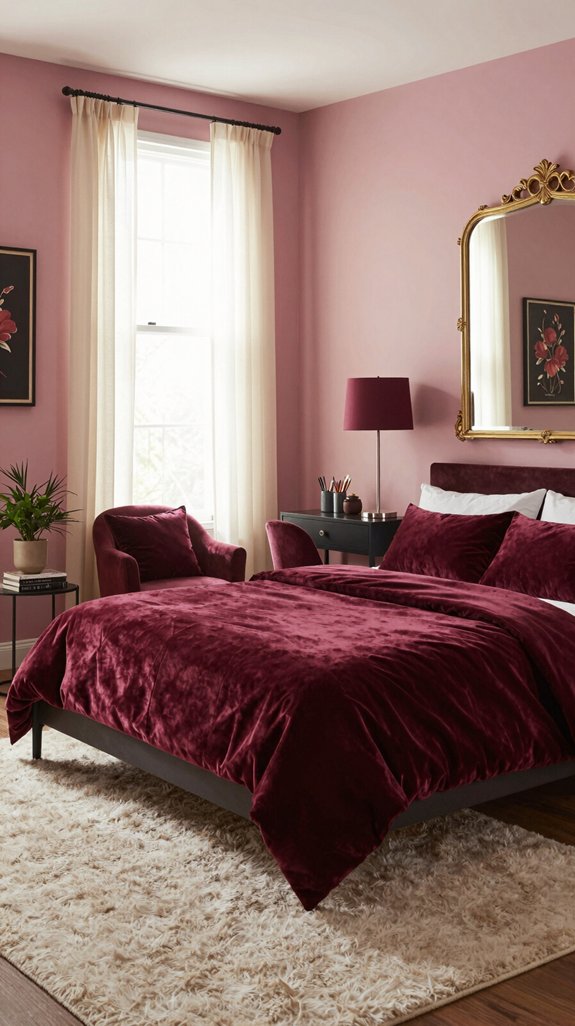 burgundy accents elevate drama