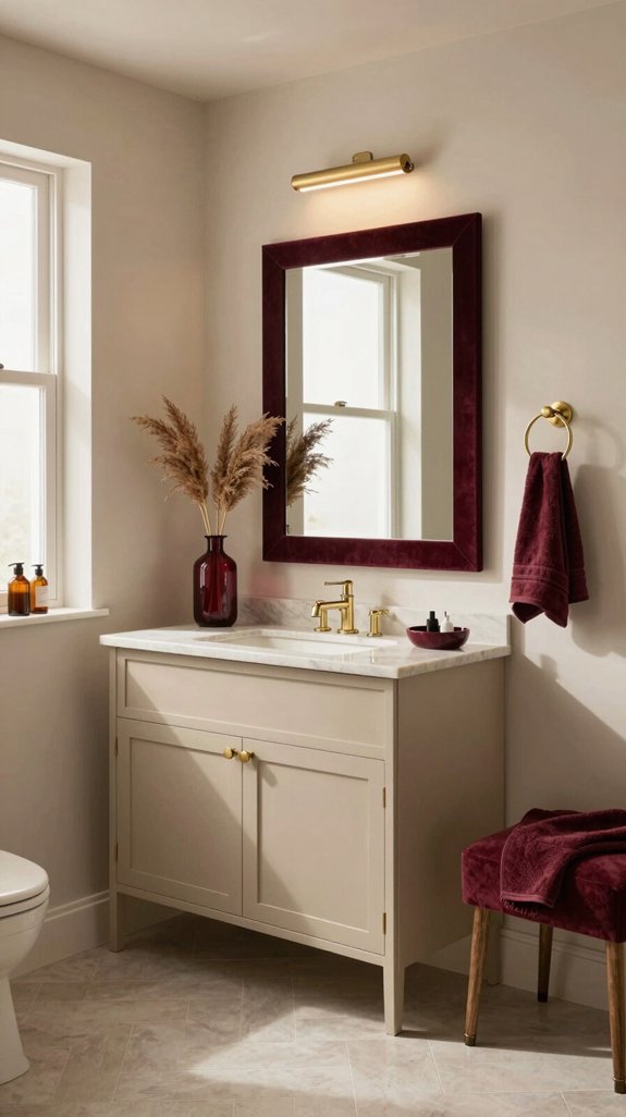 burgundy accents enhance elegance