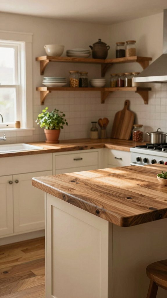 butcher block countertop warmth