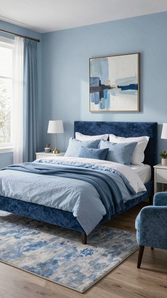 calm and stylish blue bedrooms
