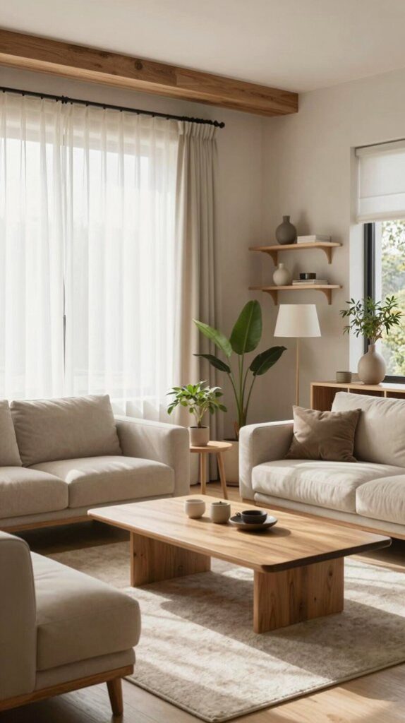 calm modern japandi interiors