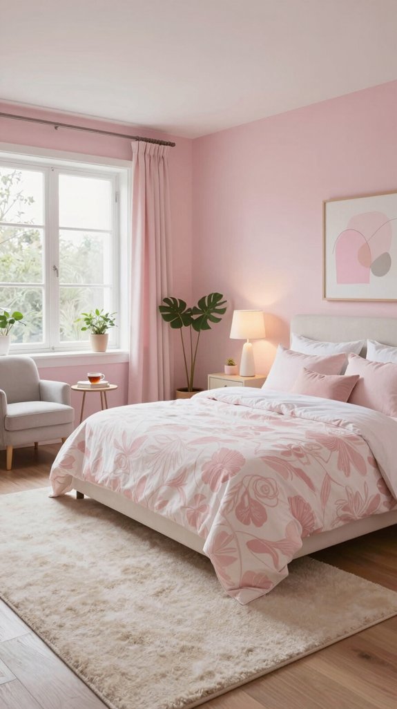 calming soft pink walls