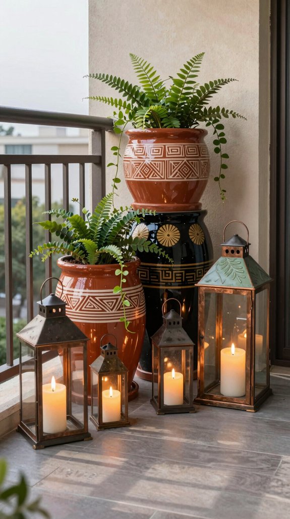 15 Small Balcony Ideas Apartment Owners Will Love 16 candle lanterns and planters