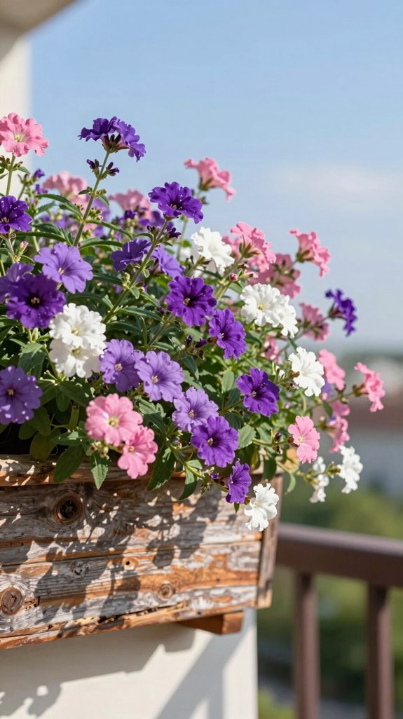18 Balcony Flowers That Instantly Brighten Any Space 14 cascading verbena vibrant drought tolerant beauty
